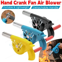 Outdoor Handheld Barbecue Blower Lightweight Hand Crank Fan Air Blower Grill Picnic Fast Fire Starter Camping BBQ Accessories