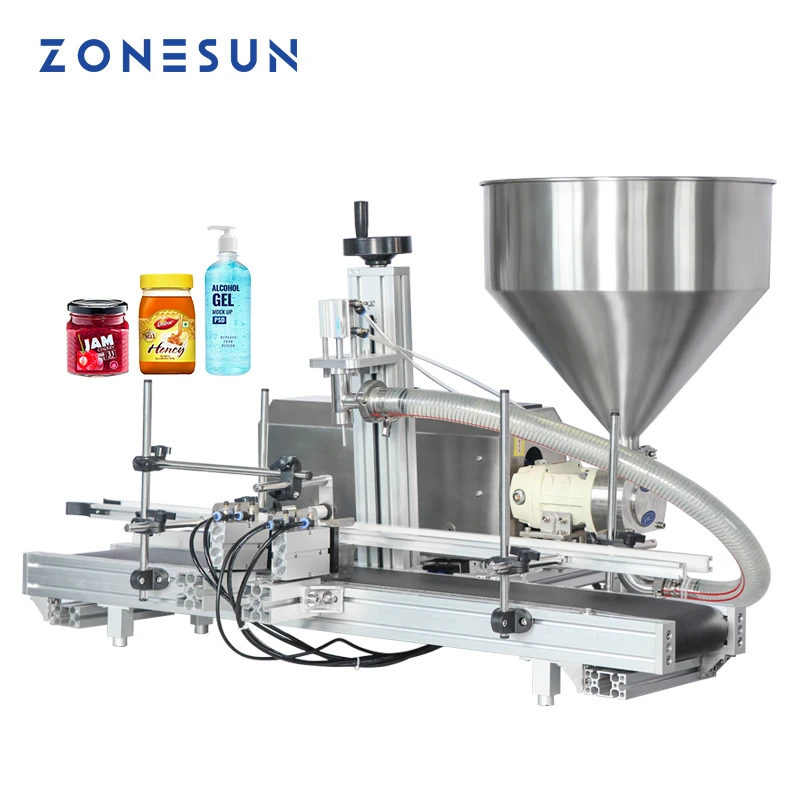 

ZONESUN ZS-DTGT900 Semi Automatic Jam Sauce Cream Paste Food Rotor Pump PasteFilling Machine