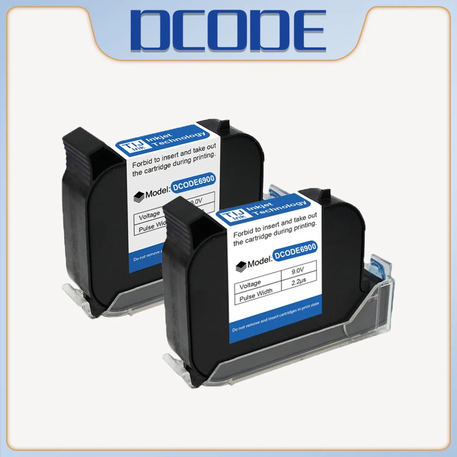 DCODE 6900 12.7mm Economy High Quality TIJ Online Handheld Inkjet Printer Cartridge Fast Drying Water-proof Solvent Black Ink