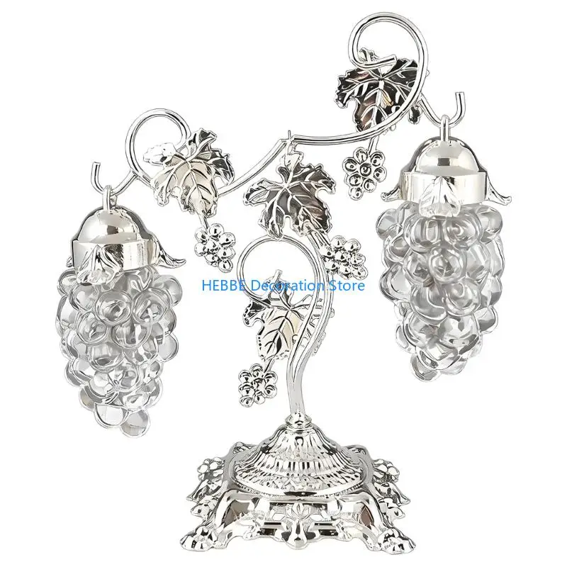 B0KC Decorative Sugar Container Craft Of Sturdy Metal And Clear Glass For Home Use