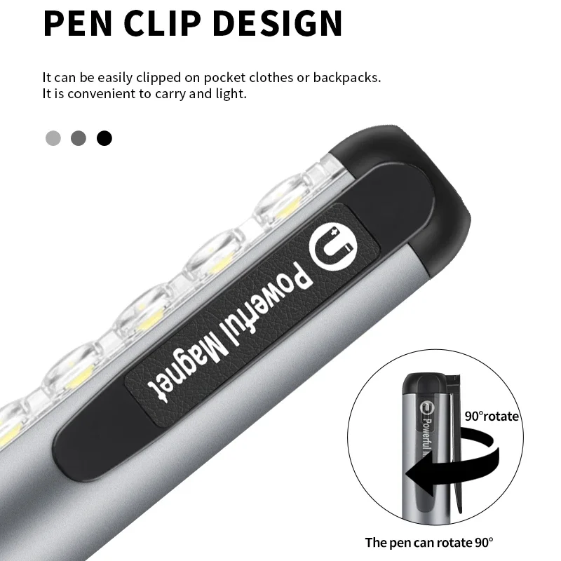 Mini LED Flashlight XPE + COB Lamp Beads Ultra Bright Torch With Clip Magnet Work Light Waterproof USB Rechargeable Flashlight