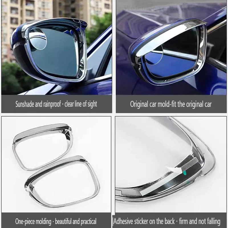 Car Rear View Side Glass Eyebrow Mirror Trim Frame Rain Shield Sun Visor For Honda Accord 2018 2019 2020 2021 2022 2023 2024