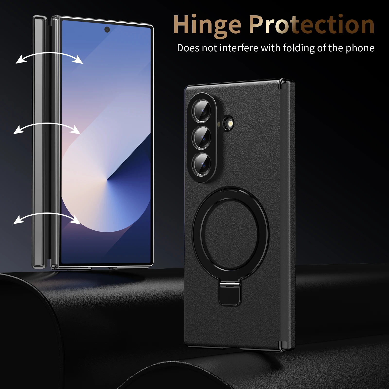 

Metal Magnetic hinge Holder Tempered Glass Protect Phone Case For Samsung Z Fold 7 6 Special Edition Galaxy Z Fold 7 6 5 Cover