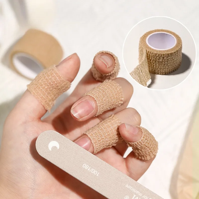 Bande Japonaise Auto-Adhésive pour les Ongles et les Doigts, Non Tissée, Respirante, Polissage, Enlèvement, Non Dommagrant