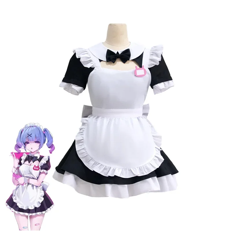 Rabbit Hole Mikuu Sexy Maid Dress With Colorful Hair As Song'lyrical "Love,bluh bluh bluh..." Cosplay Costume Anime Full Set2025