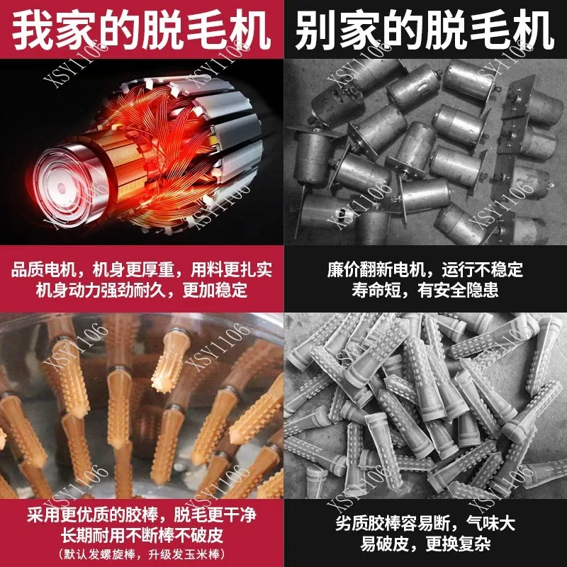 Stainless Steel Automatic Poultry Plucker Machine Household Commercial Feather Remover For Chicken Duck Goose