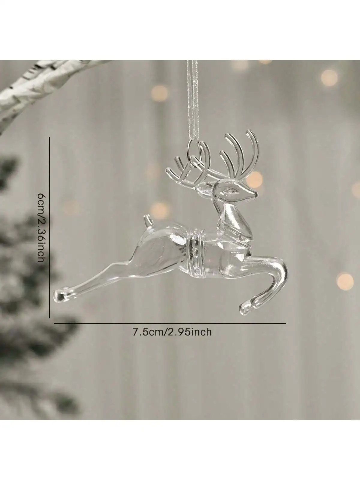 Weihnachtsbaum Dekoration Kristall Anhänger Weihnachtsschmuck Schneeflocke und Eiszapfen Weihnachten Hirsch Pentagramm Engel Ornament – Detail 3