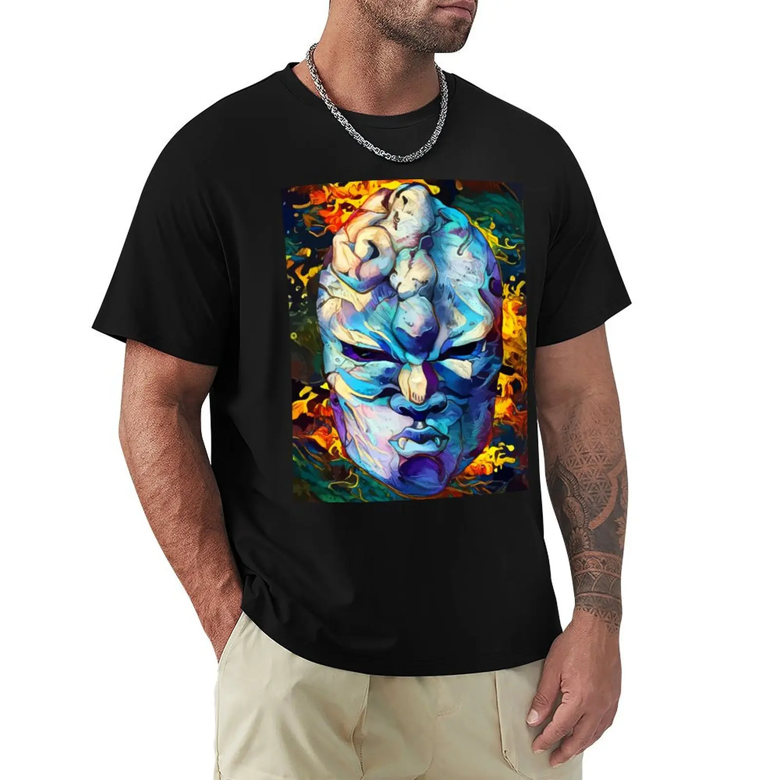 stone mask T-Shirt heavyweights korean fashion hippie clothes blacks t shirts for men