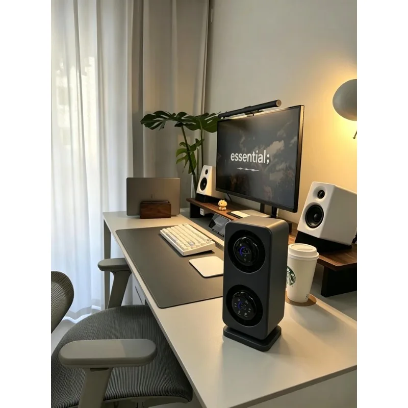 Portable USB Desk Fan Dual Cooling System Long Lasting Battery, Quiet Mini Air Cooler for Home Office Travel