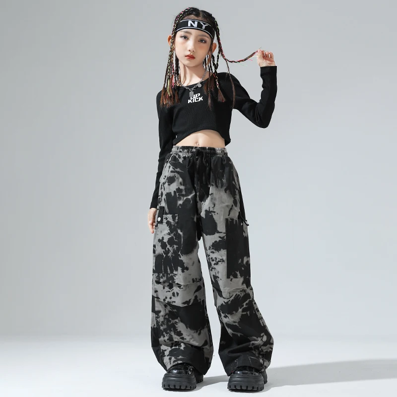 Bambini Costumi di danza Hip Hop per ragazze T-shirt allentata Pantaloni Hiphop Streetwear Ragazzi Jazz Performance Abiti di scena DQS17916