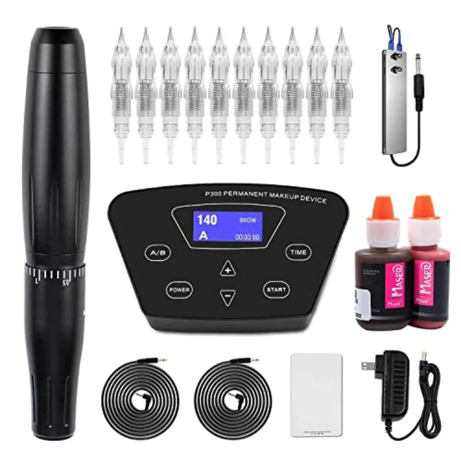 

Permanent Makeup Tattoo Machine Kit with Foot Pedal Touch Control Power Supply Rotary Tattoo Machine Pen for Microblading Pract