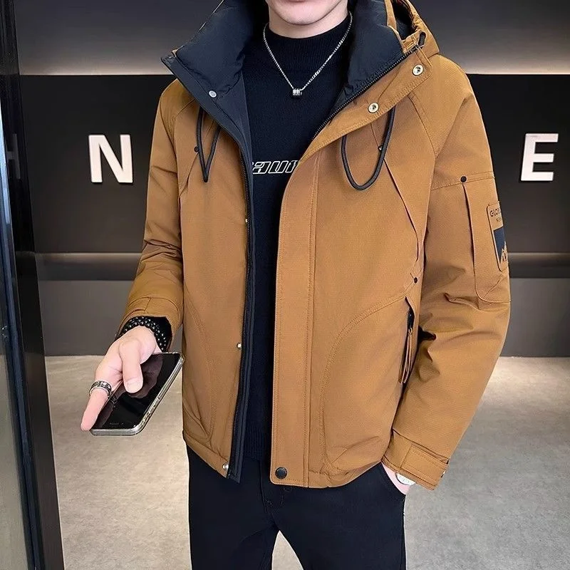 

Men's Outdoor Winter Thiened down Jaet Casual Sle 2025 New Faion Brand Casual Hooded Workwear Coat Polyester Fiber