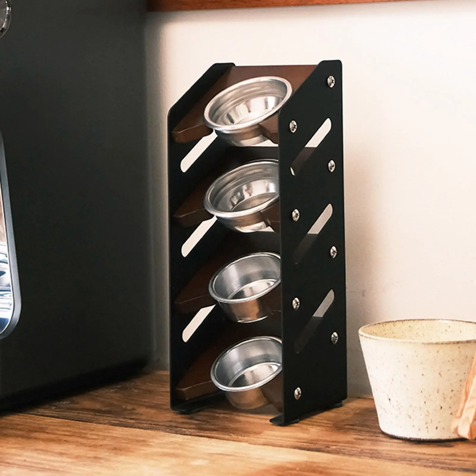 Espresso Portafilter Basket Rack Sturdy Practical Durability Stable 4 Slots