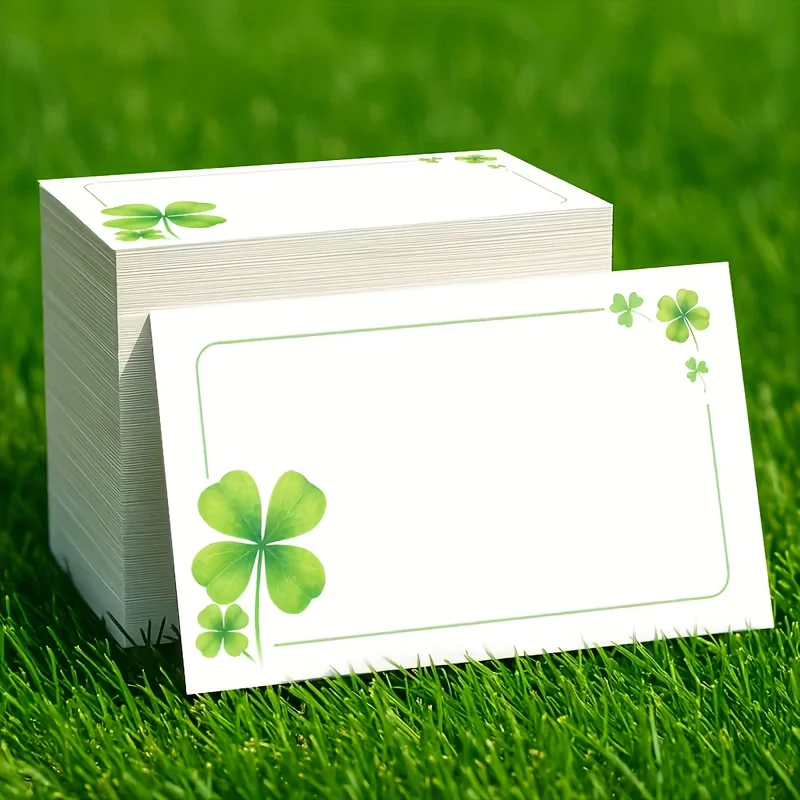 Cartões de Sorte Trevo de Quatro Folhas - 30/60 peças, Cartões em Branco com Afirmações Positivas, Tamanho Pocket, Presente de Boa Sorte