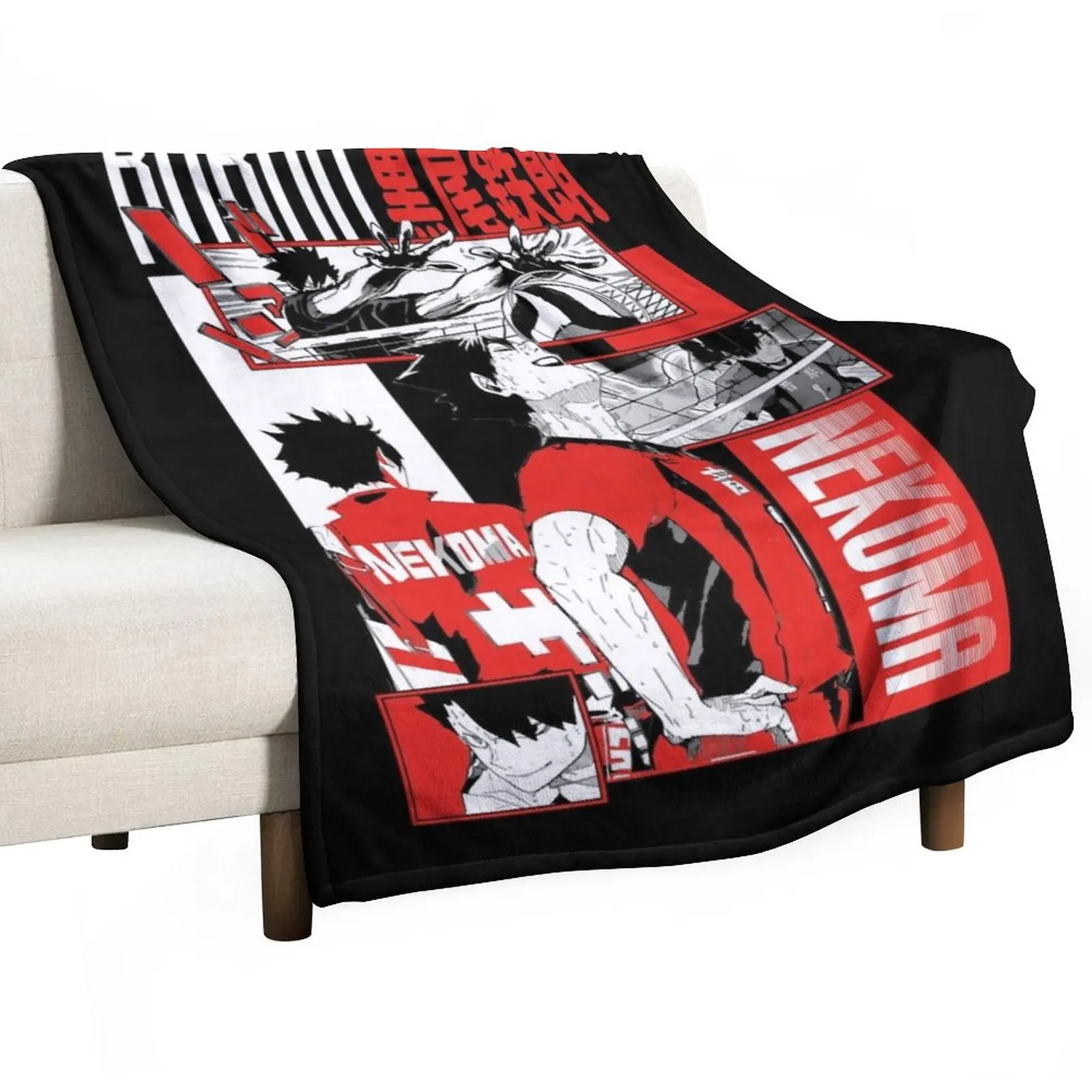 

Haikyuu Tetsuro Kuroo Classic T-Shirt.png Throw Blanket Sofas Winter bed blankets Plaid on the sofa