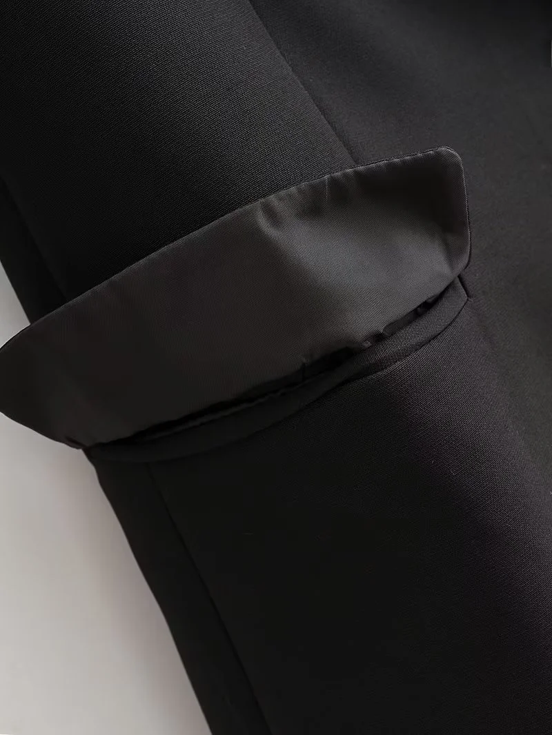 Bla Basic Allentato su misura Jaet Faion da donna Estate New Sle Pura fibra di poliestere Lungo Sve Cappotto da abito Pendolarismo Sle