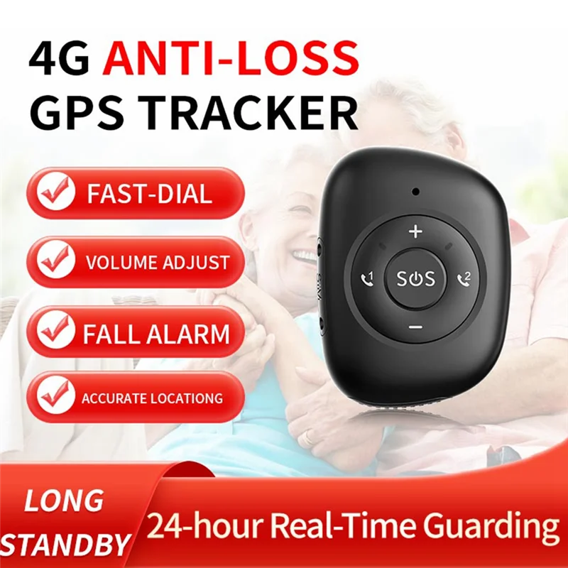 4G Mini GPS Tracker Compatible with LTE/3G WCDMA/2G GSM SOS Alarm Two-Way Voice Tracking Artifact Keychain Locator