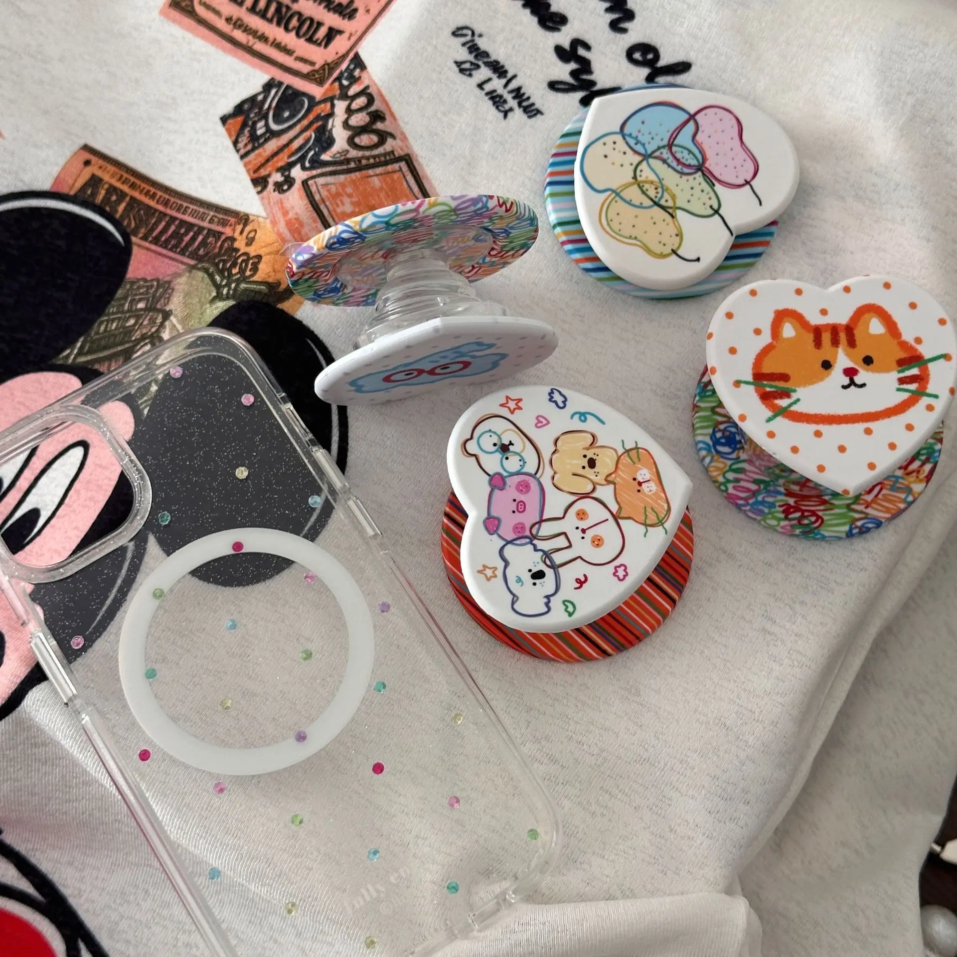 

Милая подставка для телефона в виде животного с красочными контурами для магнитных чехлов, универсальная для iPhone и Xiaomi, подарок для детей и друзей