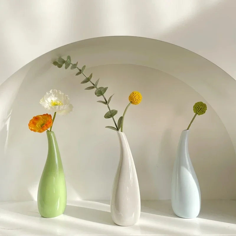 Ins Nordic Ceramic Vase Dried Flower Arrangement Vase Living Room Dining Table Home Decorations Photo Props