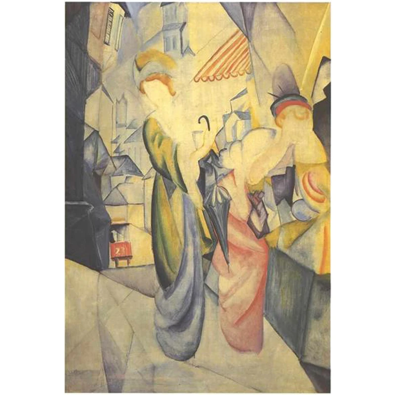 

100% handmade Oil Painting reproduction on linen canvas,Bright Woman in Front of a Hat Store by August Macke,High Quality