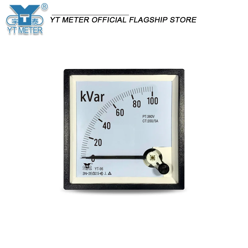 

CP96 380V three-phase reactive power meter 100kVar 500kVar2MVar Pointer kilowatt meter YT96 90