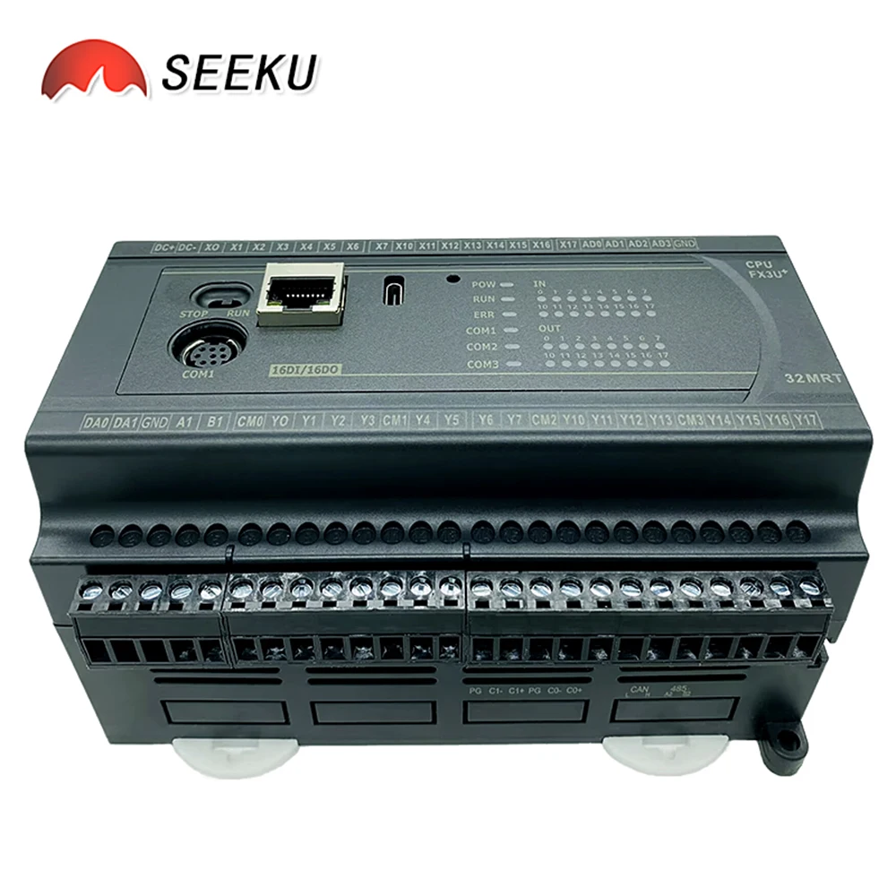 AD 4CH 0-10V 2CH K-Type/ PT100 4CH NTC Ethernet RS485 MODBUS PLC FX3U 24/32 MR MT MRT  RTC Industrial Controller - view 6