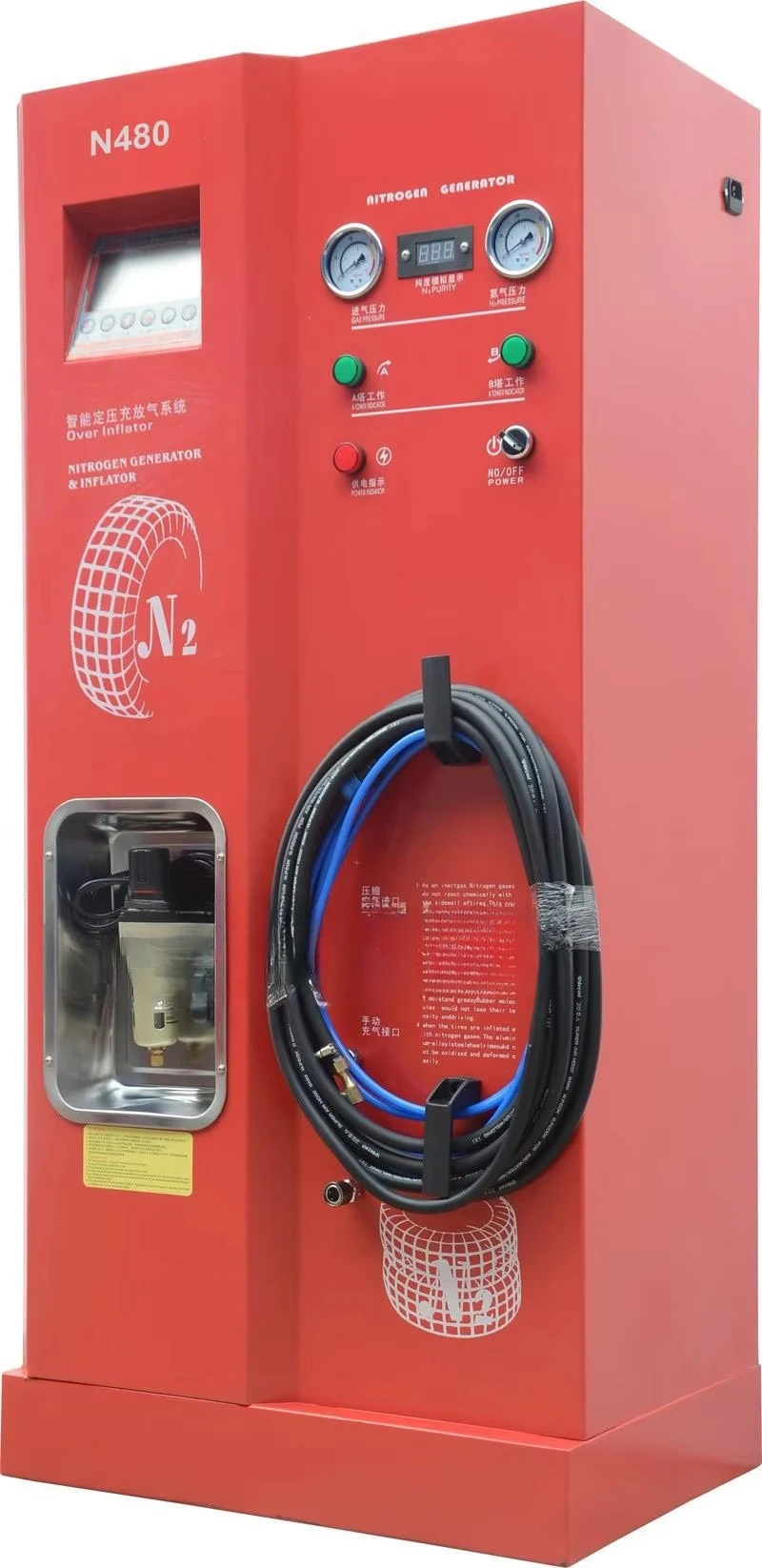 N480 Full Automatic Vehicle Equipment Car Tire Nitrogen Inflator 220V Motor Core Component for Optimal Performance