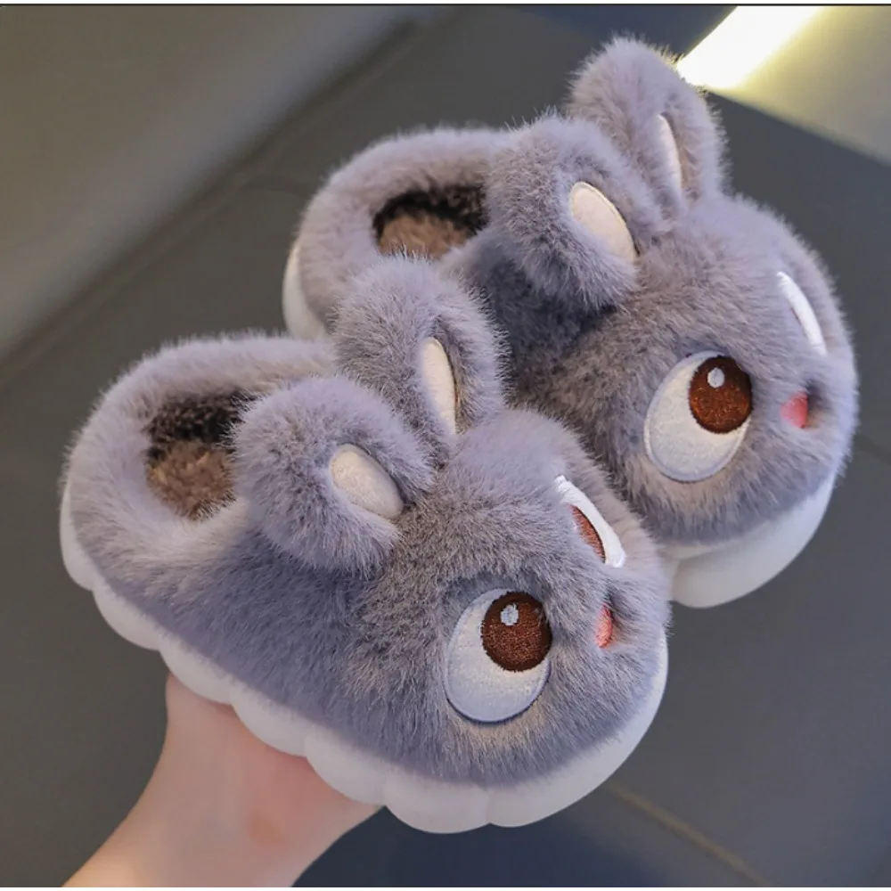 Women's Winter Cotton Slippers Warm Velvet Indoor Home Shoes Parent-Child Wool Cotton Outdoor Wearable Cozy Footwear