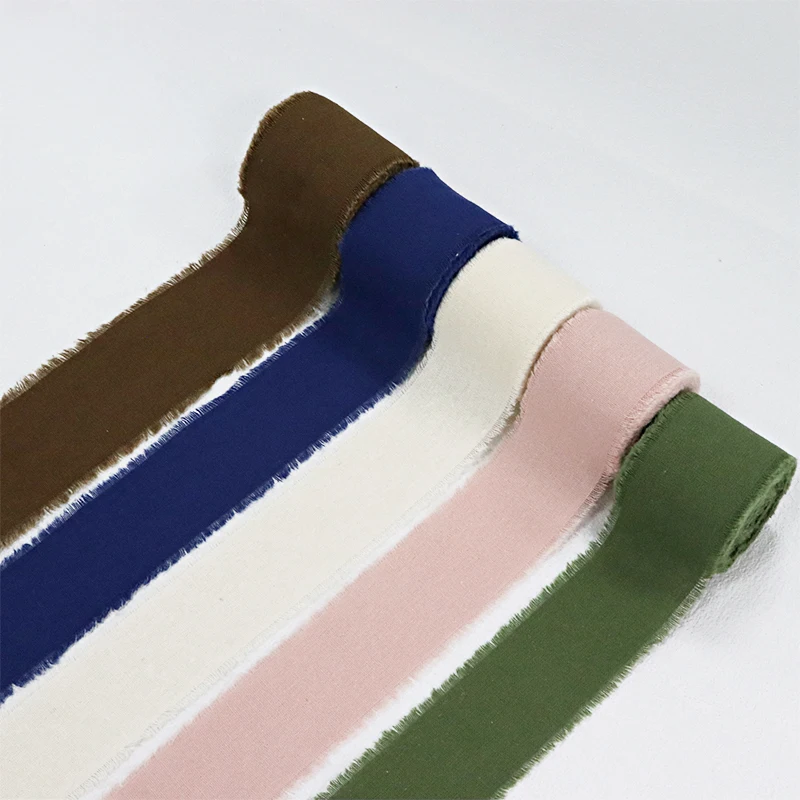 

5Yards 40mm Handmade Chiffon Frayed Edged Cotton Ribbon For Wedding Party Decoration Flower Package Gift DIY Craft Accessories