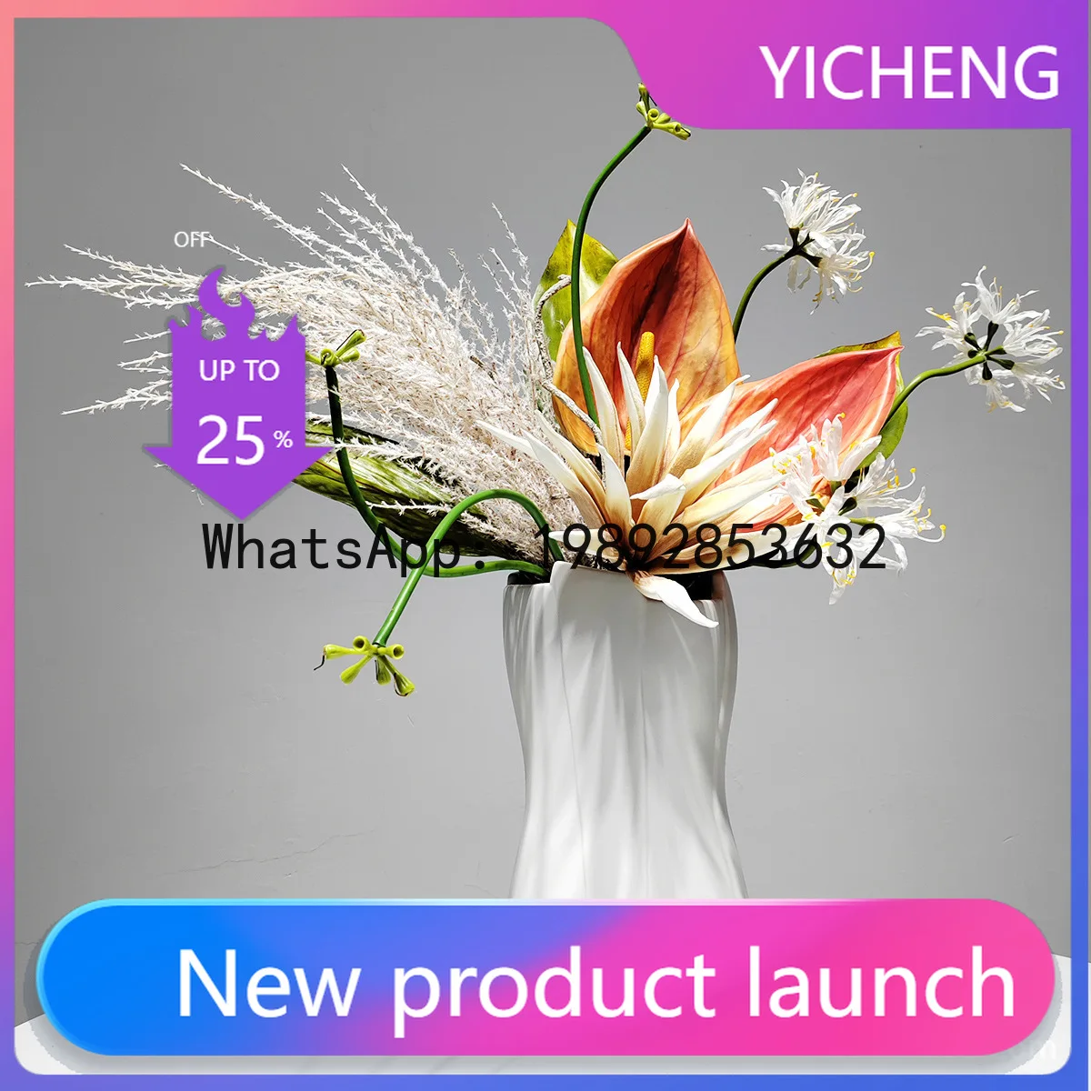 PYJ Modern Simulation Flower Art Props Decoration Living Room Home Soft Decoration Desktop Flower Ornament --2pcs