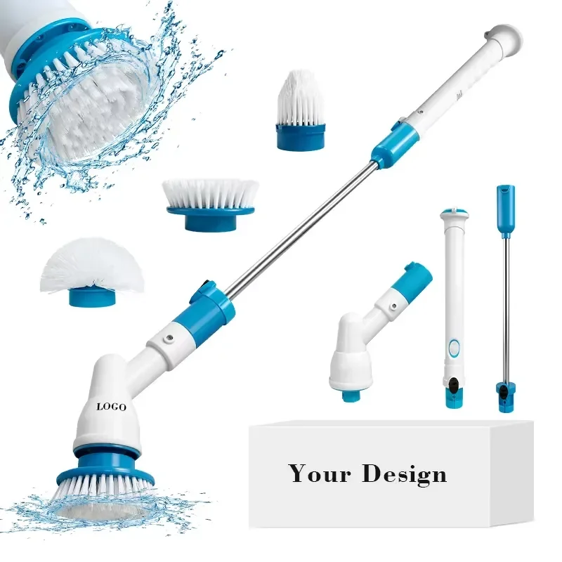 1200mAh Electric Spin Scrubber 3 Interchangeable Multi Brush Heads Floor Scrubber Machine Professional Cordless Cleaning