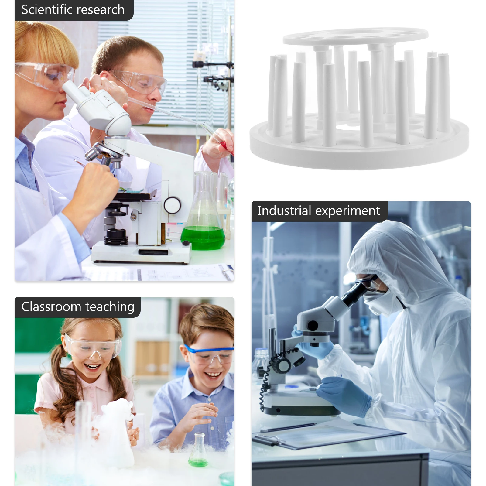 

Plastic Test Tube Rack Reusable Microcentrifuge Small Storage Tubes Sampling Holder for Chemistry Laboratory Display