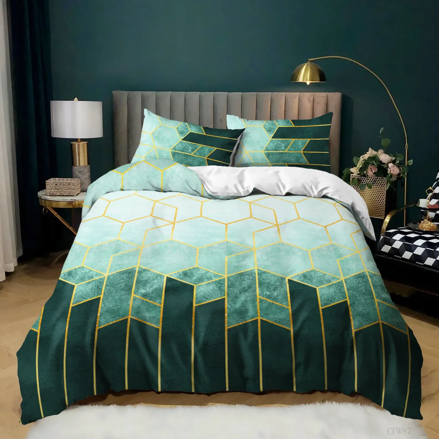 3D Geometric Printing Luxry Bedding Set Queen King Size Duvet Cover Set With Pillowcase  Double Comforter Covers