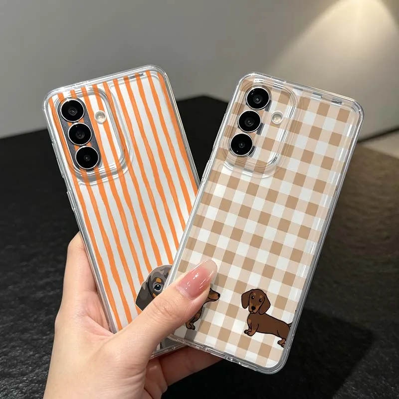Striped Dog Design Cover For Samsung Galaxy A57 A56 A55 A54 A53 A52 A37 A36 A35 A33 A26 A17 A16 A14 A07 A06 Phone Case