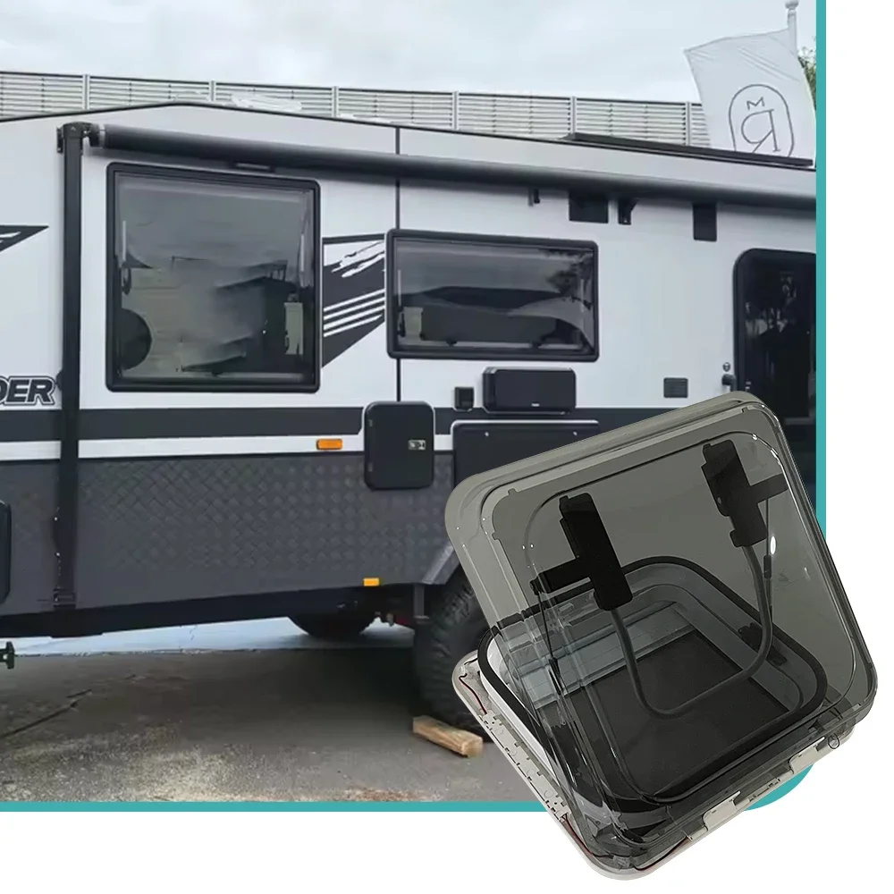 RV Roof Vent Hatch 12V LED Sunroof UV Protection Emergency Escape Roof Window for Campervan Caravan