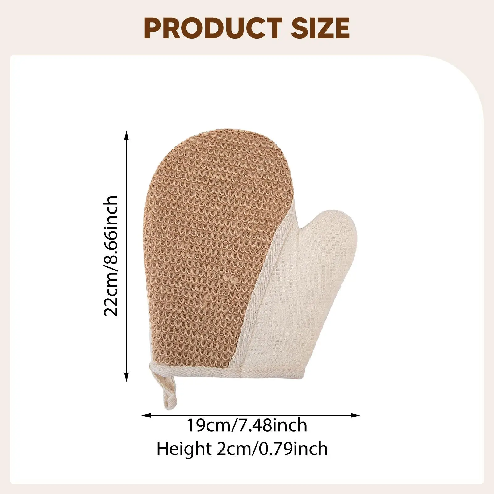 Bath Glove Deep Cleaning Jute Sponge Exfoliator Body Scrubber Skin Scrub Cleaning Dense Mesh Lather for Men Women Bathroom