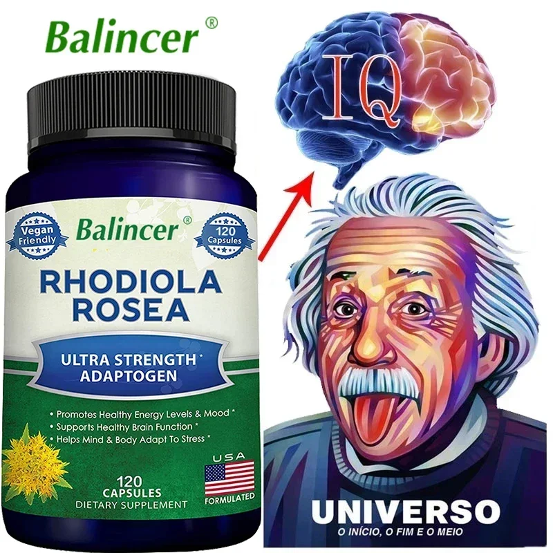 Rhodiola Rosea - BioPerine Helps Improve Absorption, A Powerful Adaptogen That Supports Healthy Energy, Mood, Stress & Brain