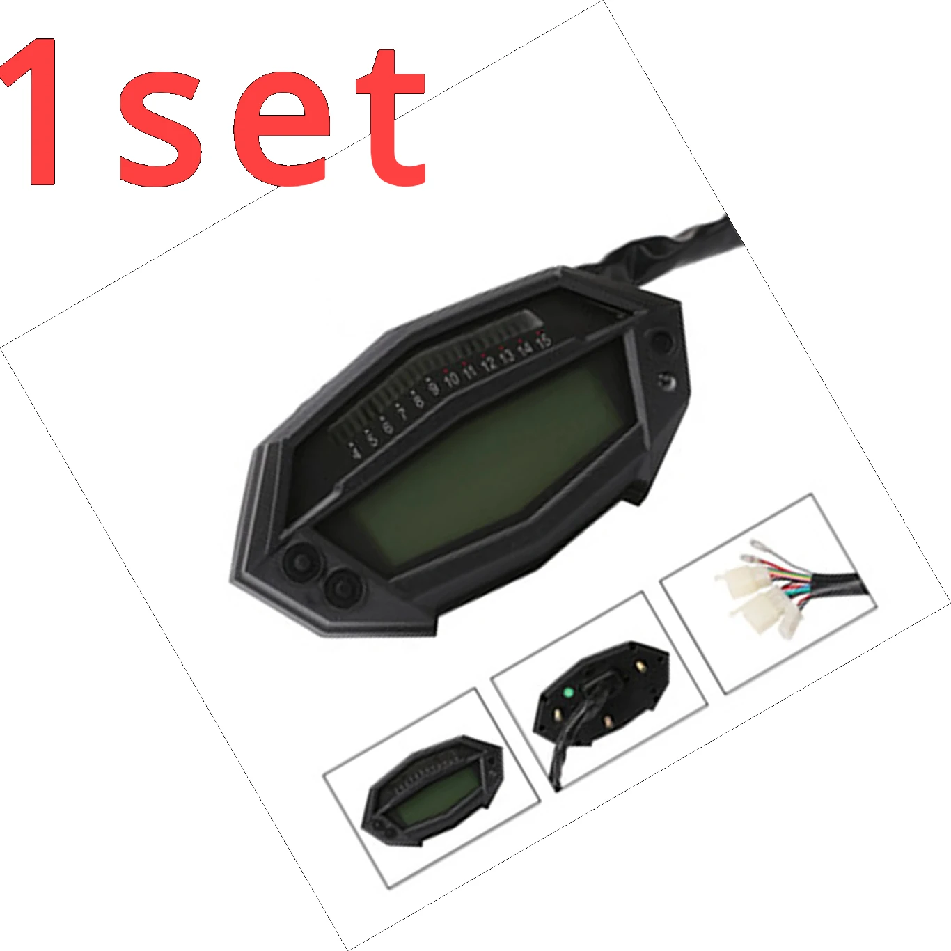 

1set For Motorcycle tachometer hour meter digital speedometer gear indicator instrument with sensor for Z1000