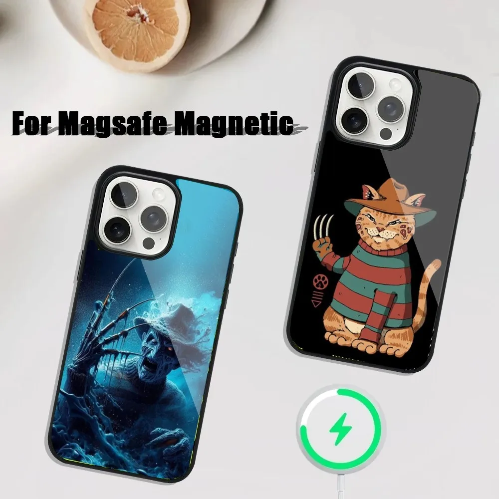 F-Freddy Horror K-Krueger Phone Case For iPhone 16,15,14,13,12,11,Plus,Pro,Max Mini Magsafe Magnetic Wireless Charging