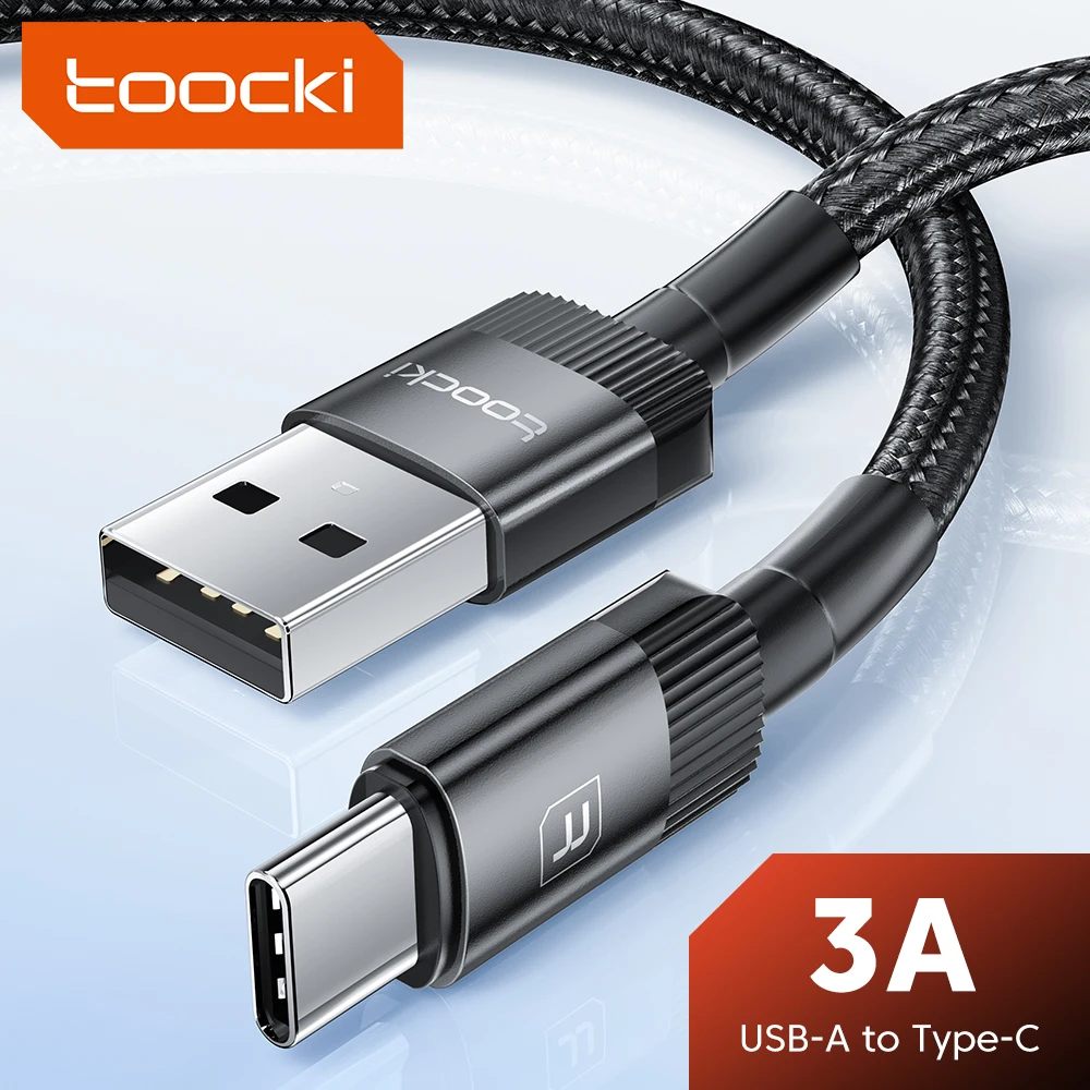 Toocki USB Type C Cable 3A Fast Charging Charger Type C Data Cord for Xiaomi Samsung S21 S10 Realme Mobile Phone USB C Cable