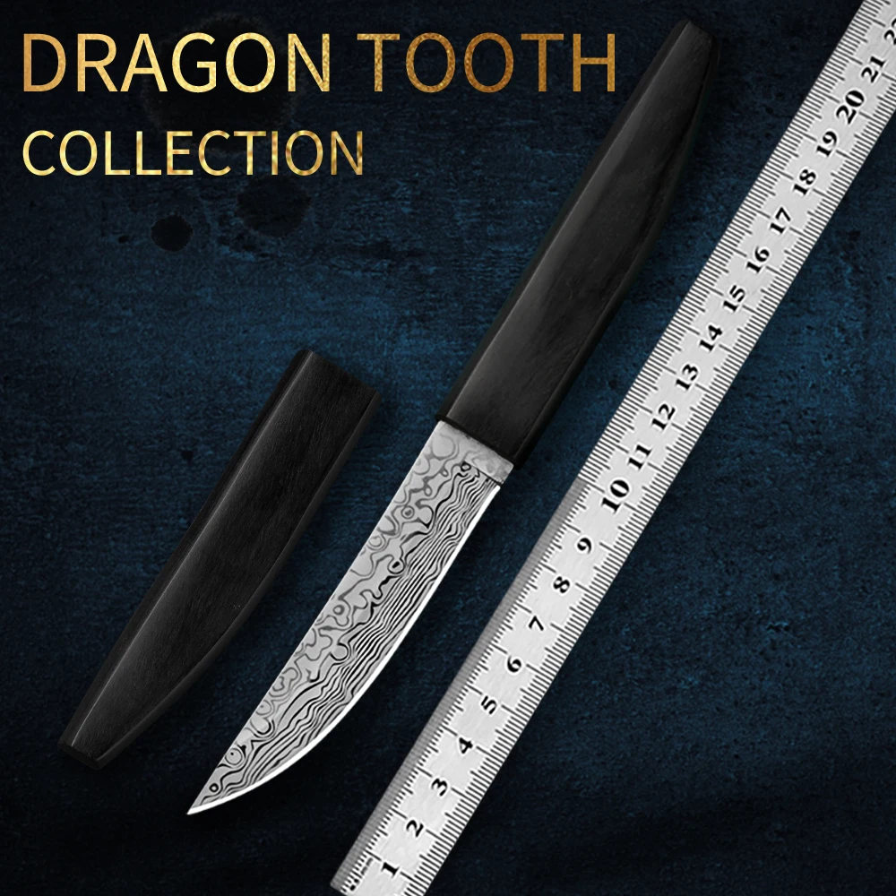 

Wood scabbard hunting knife fixed blade tactical knife camping survival knife outdoor knife hand tool collection knife