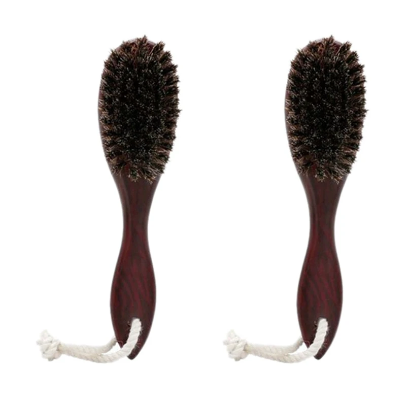 

2X Horse Hair Wave Hair Beard Brush Hair Comb Wooden Handle Large Curved Comb Men Natural Hair Combs Hair Styling Tools