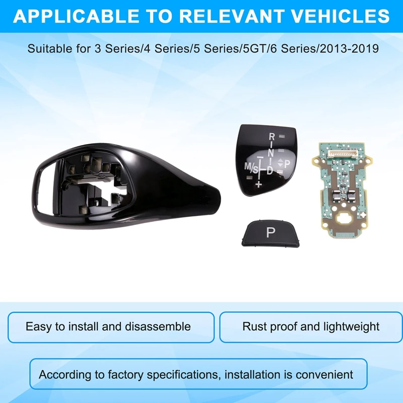 F Chassis Gear Shift Knob Panel & LED Circuit Board W/M Patch & P Button Patch For BMW 3 Series/4 Series 2013-2019