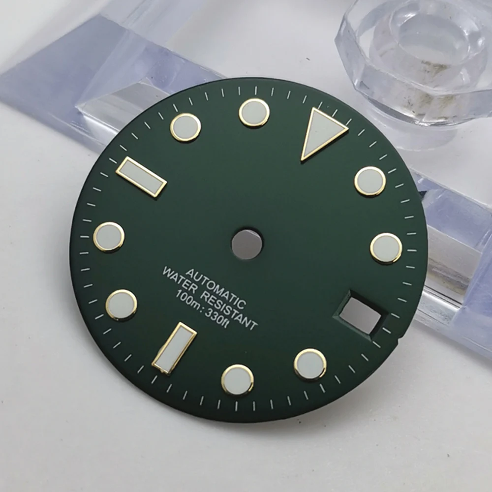 28.5mm Gold edge scale luminous sterile watch dial fit Miyota 8215 8205 ST1612 DG2813, NH35 NH36, ETA 2824/2836 movements