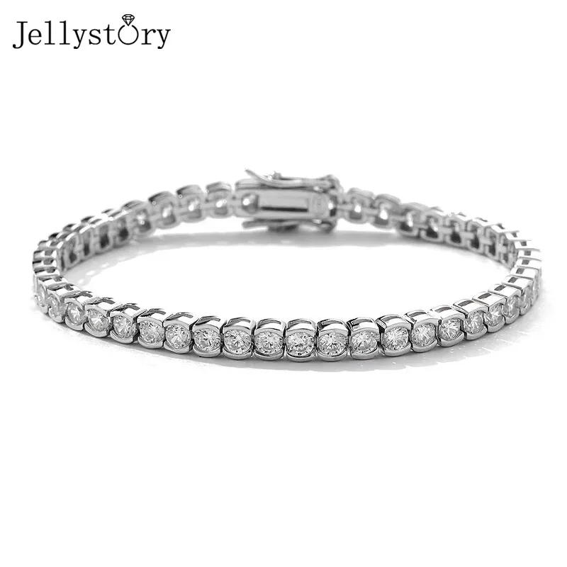 Jelly Story Silver 925 Tennis Bracelet Women's Fashion Simple And Elegant Style, Valentine's Day Anniversary Birthday Gift