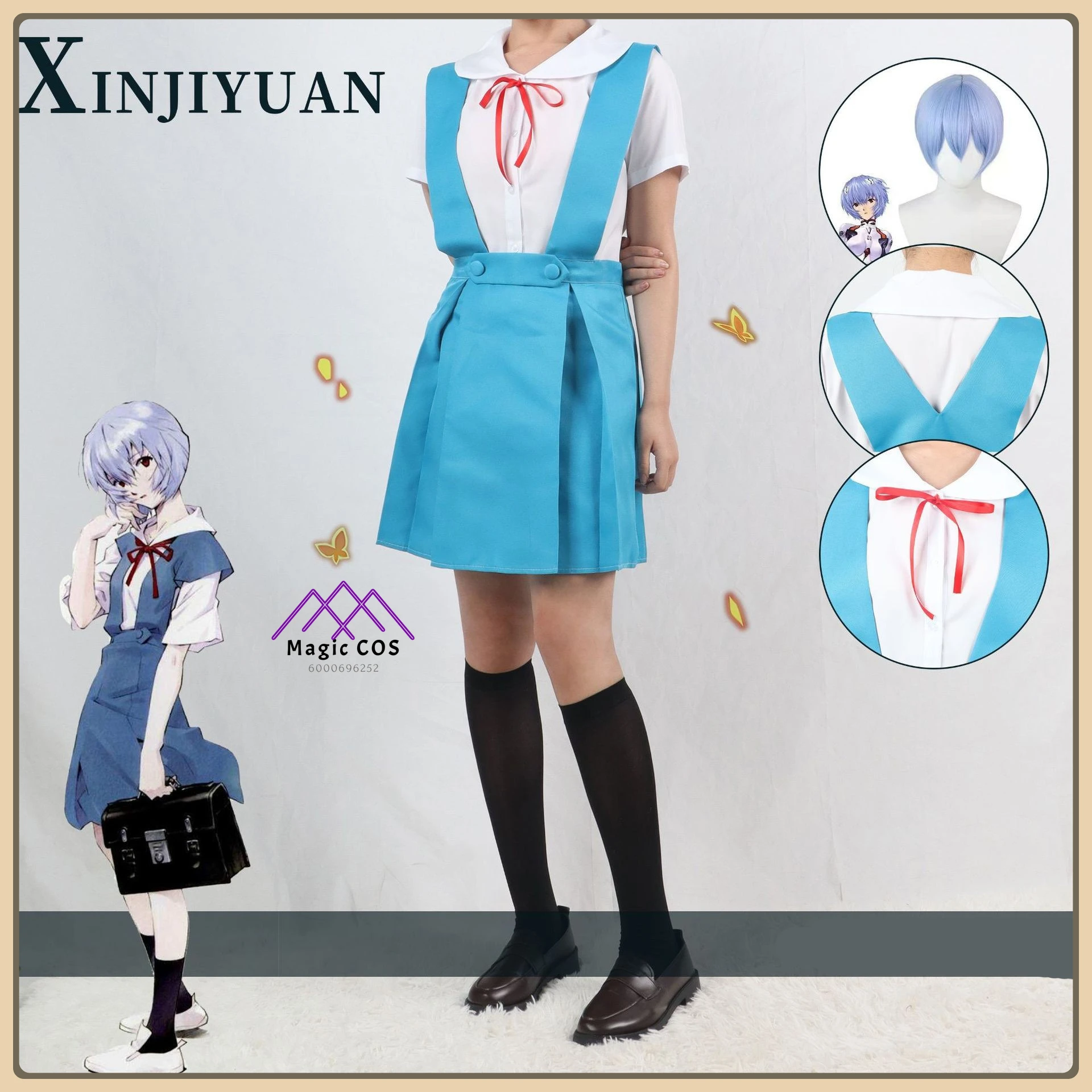 

Popular anime cosplay costume anime Aya Poli Asuka, cute blue JK dress uniform, fashion cosplay costume, Comic Con Halloween
