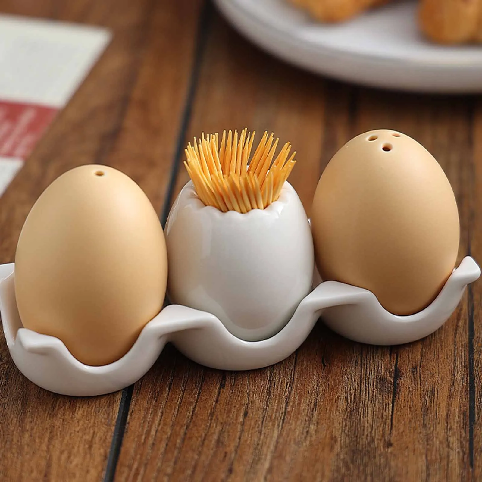 

Креативный набор керамических емкостей для специй в форме яйца с подносом, коробкой для зубочисток, солонкой и сахарницей для кухни, домашнего декора и пасхальных украшений