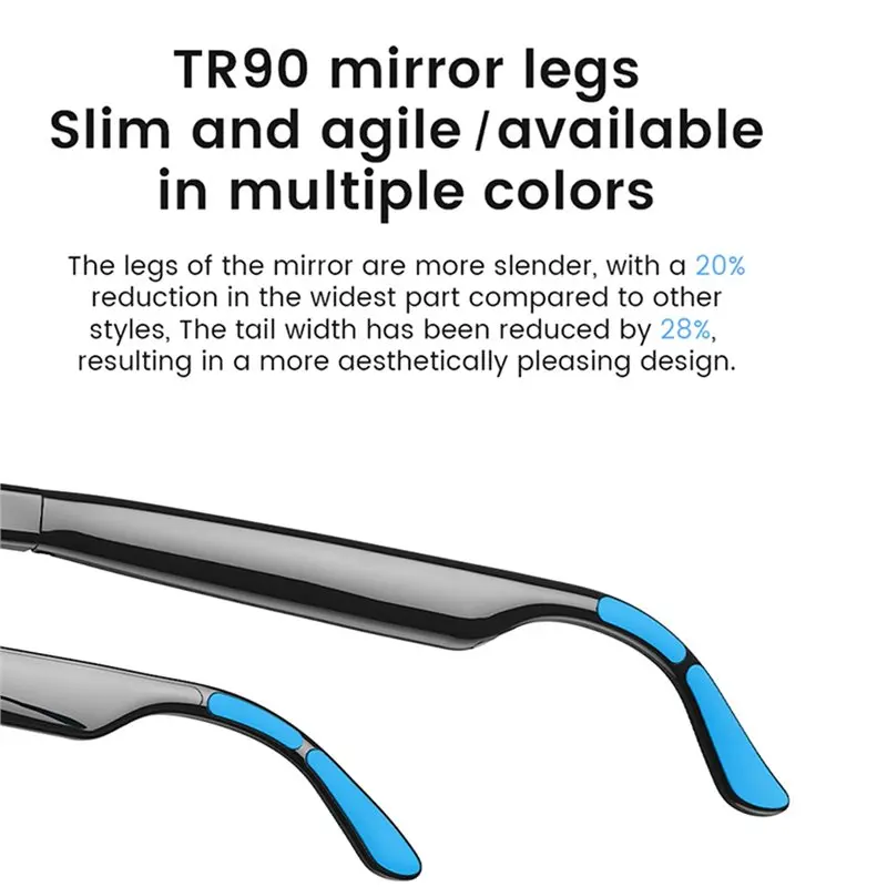 AI Smart Audio Glasses Touch To Color Changing IP65 Black