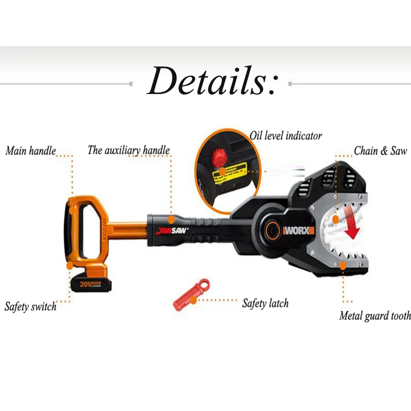 

20V Lithium Battery Electric Chainsaw Family Leisure Garden Electric Saw Portable Chainsaw Wood Cutting Tools