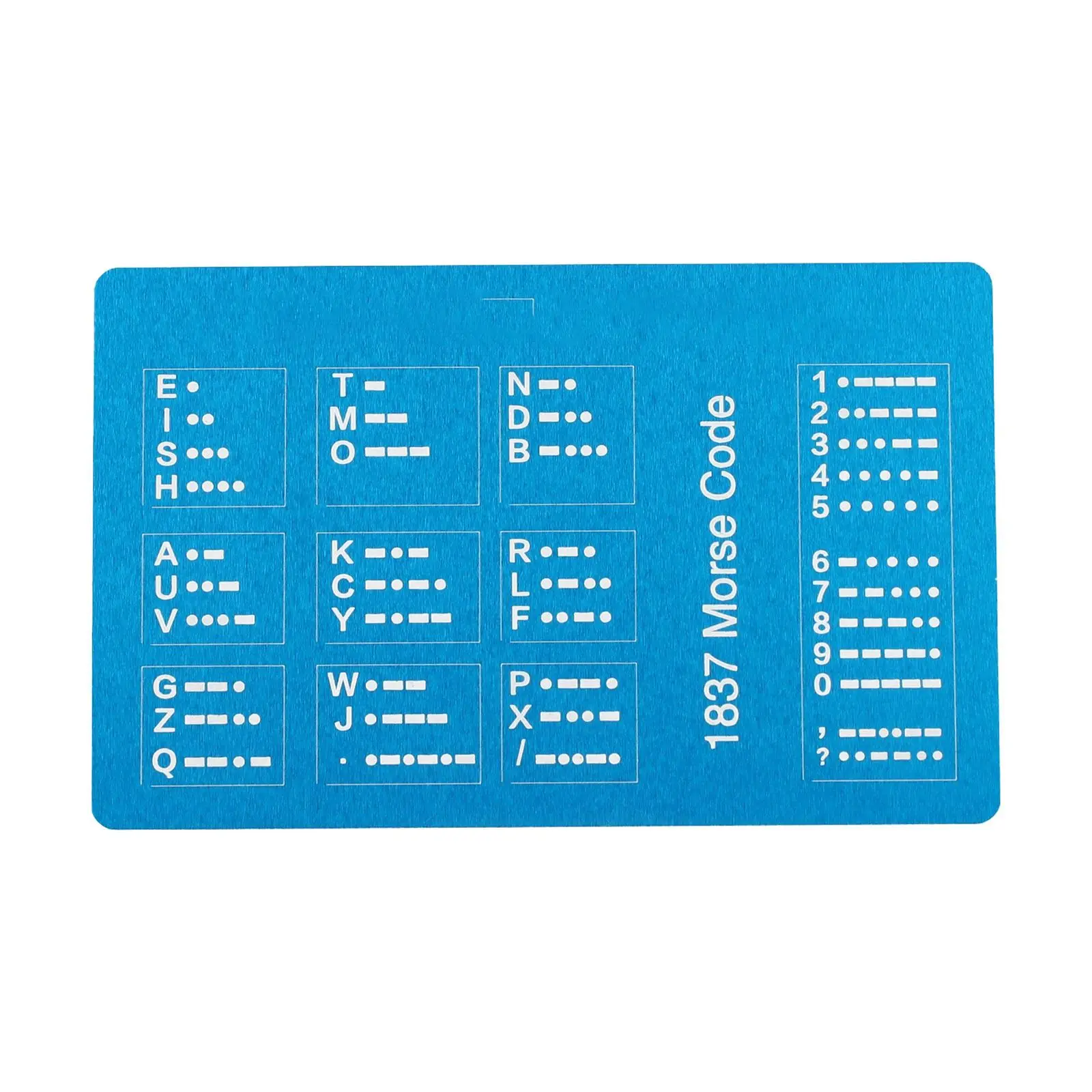 Aluminum CW Code Training Card For Morse Code Radio Practice Featuring Two Distinct Sides For Letter And Symbol Interpretation